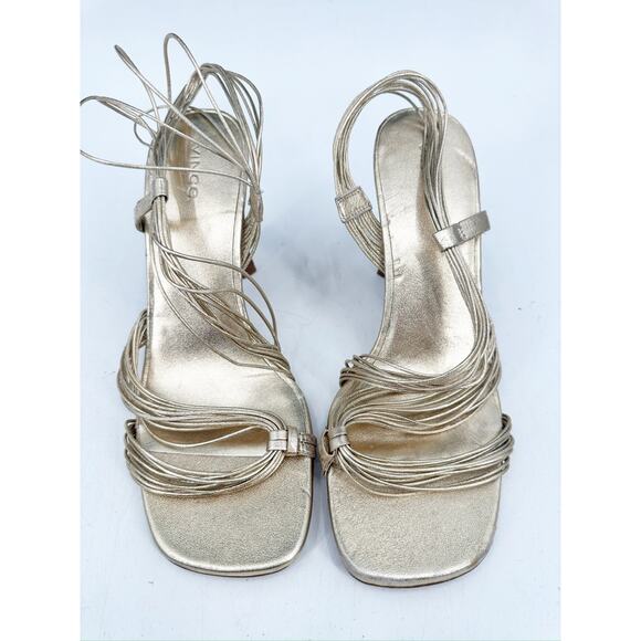 Vince Qala Strappy Champagne Gold High Heeled Sandals Size 9M - Picture 7 of 7